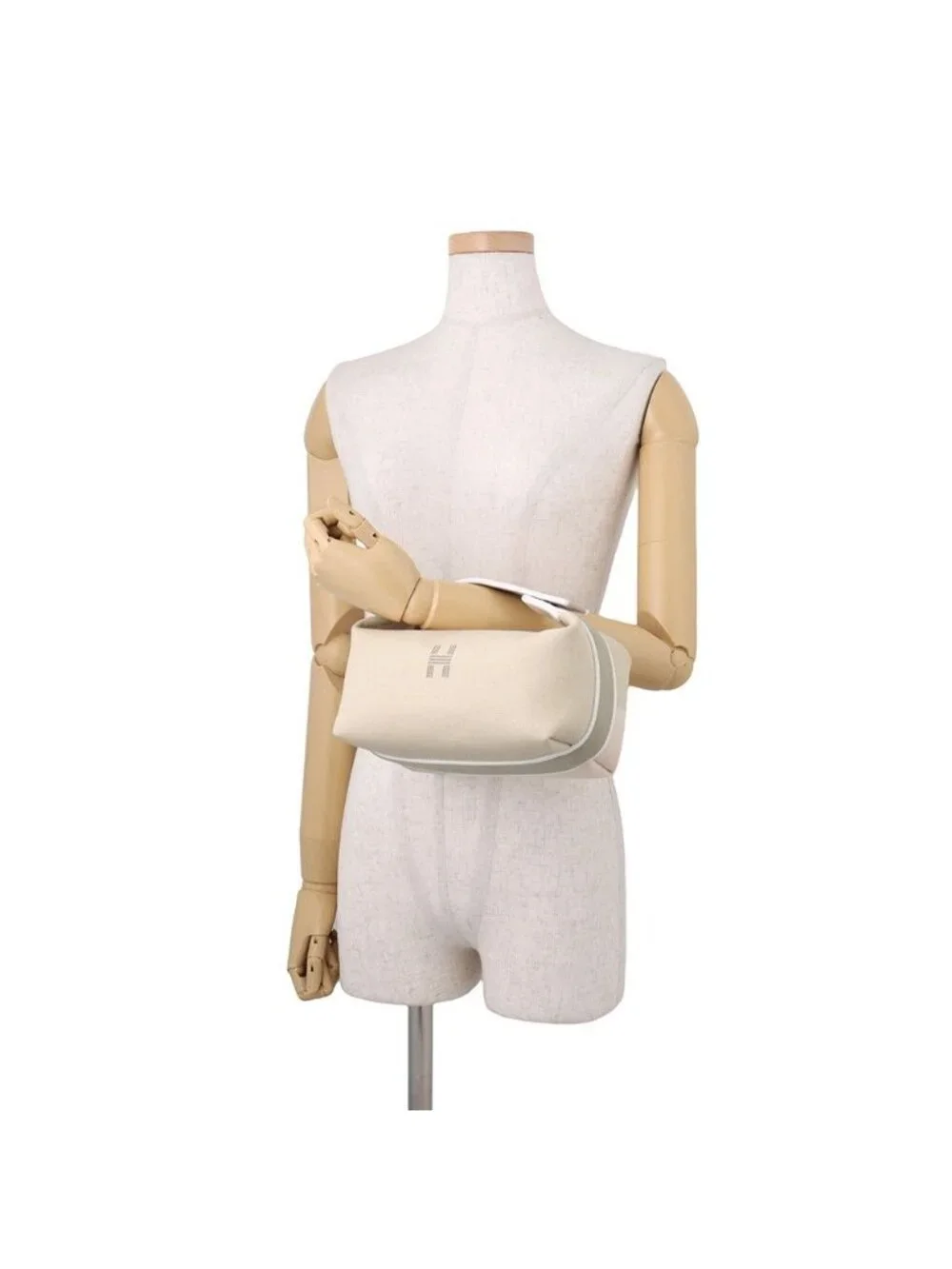 Hermes Pouch Bride-a-Brac PM Natural Silver Canvas Case